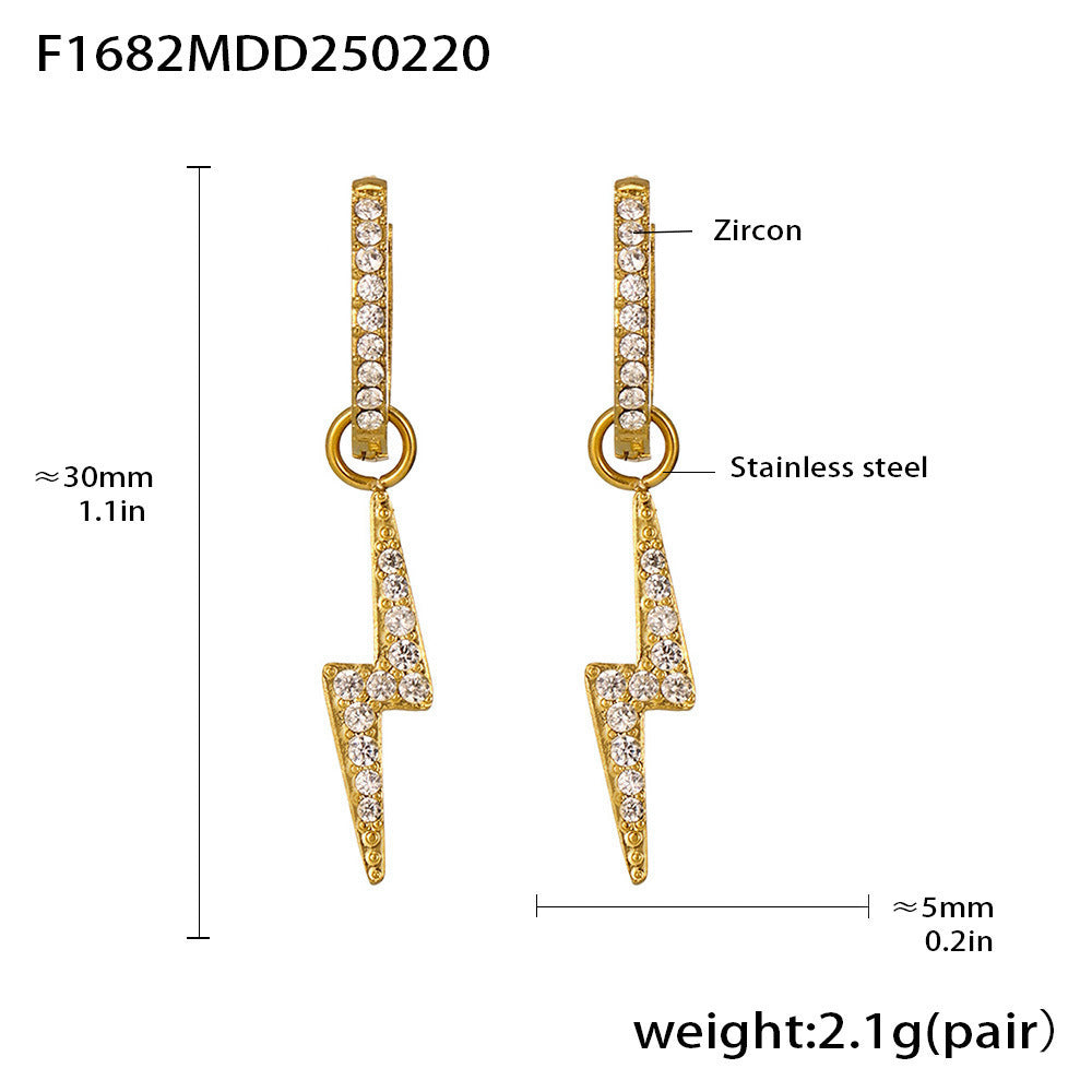 Fashion light luxury butterfly zircon pendant earrings, new hot-selling stainless steel non-fading exquisite earrings collection 99