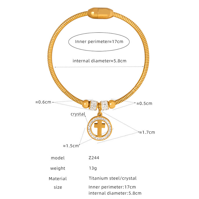 New versatile personality pendant, jewelry, magnetic attraction femininity, electroplating does not fade, titanium steel bracelet jewelry wholesale