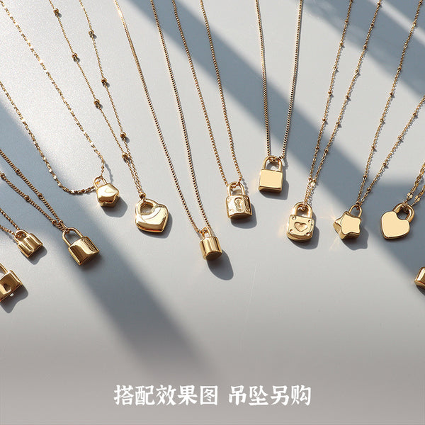 Cross chain Snake bone chain Twist chain Box chain Variety necklace Women's titanium steel plated 18K gold plain chain Clavicle chain jewelry 99