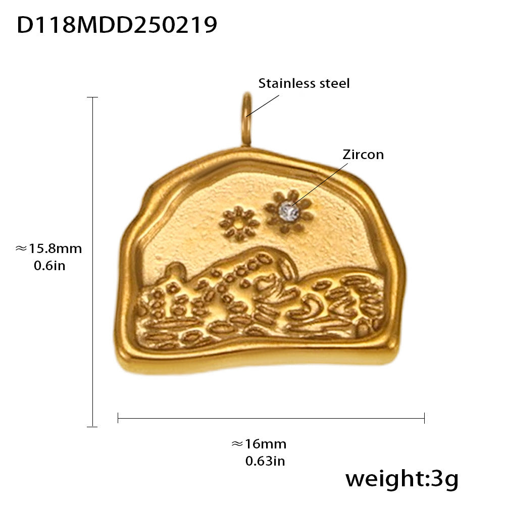 Fashion OL style personalized stainless steel pendant plated with 18k real gold cross-border exclusive for wholesale by popular manufacturers