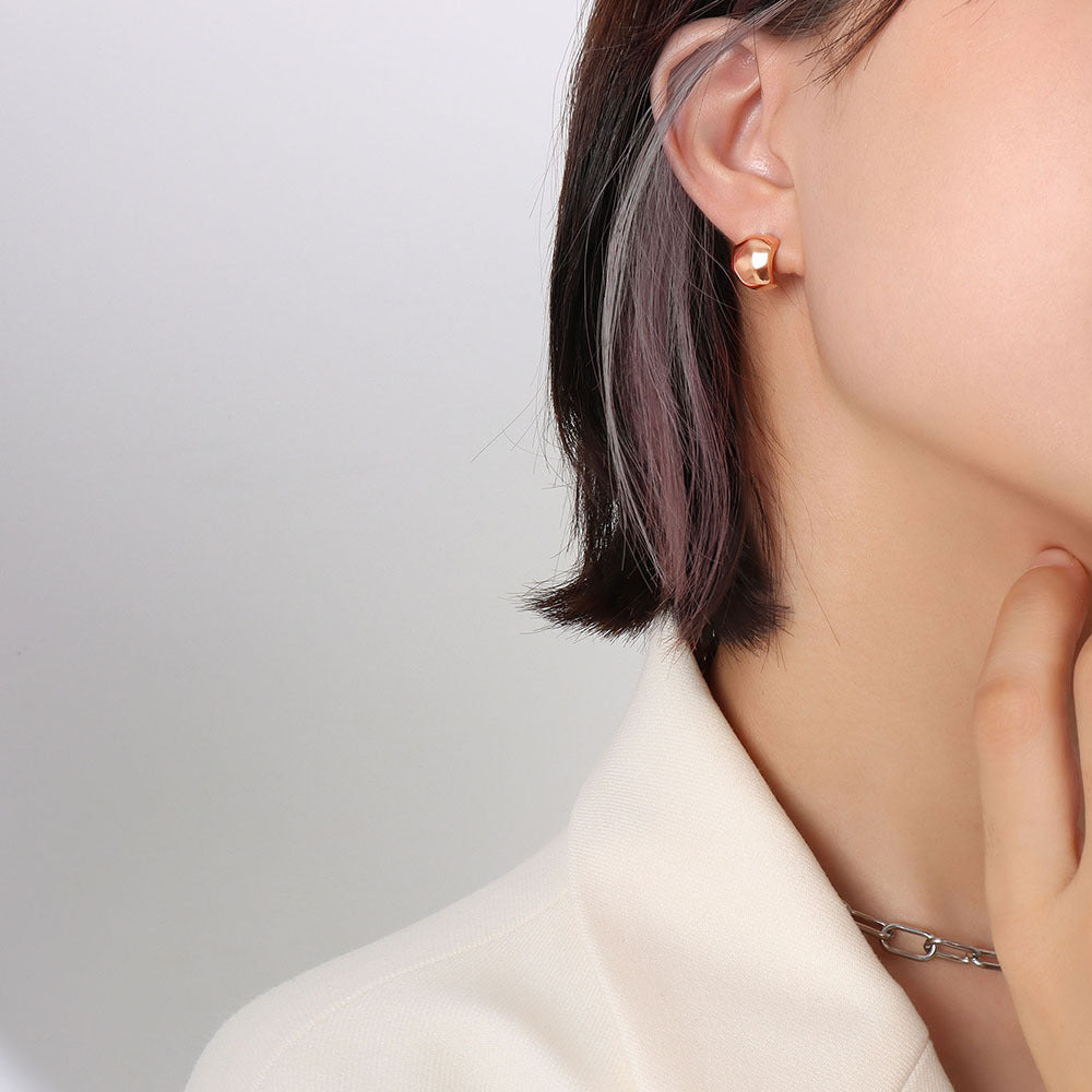 Personalized hot-selling creative rhombus stud earrings geometric irregular earrings titanium steel plated 18K earrings earrings 99