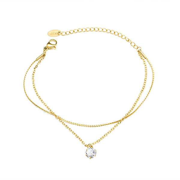 Niche design zircon double-layer bracelet for girlfriend and girlfriend gifts, light luxury jewelry E116