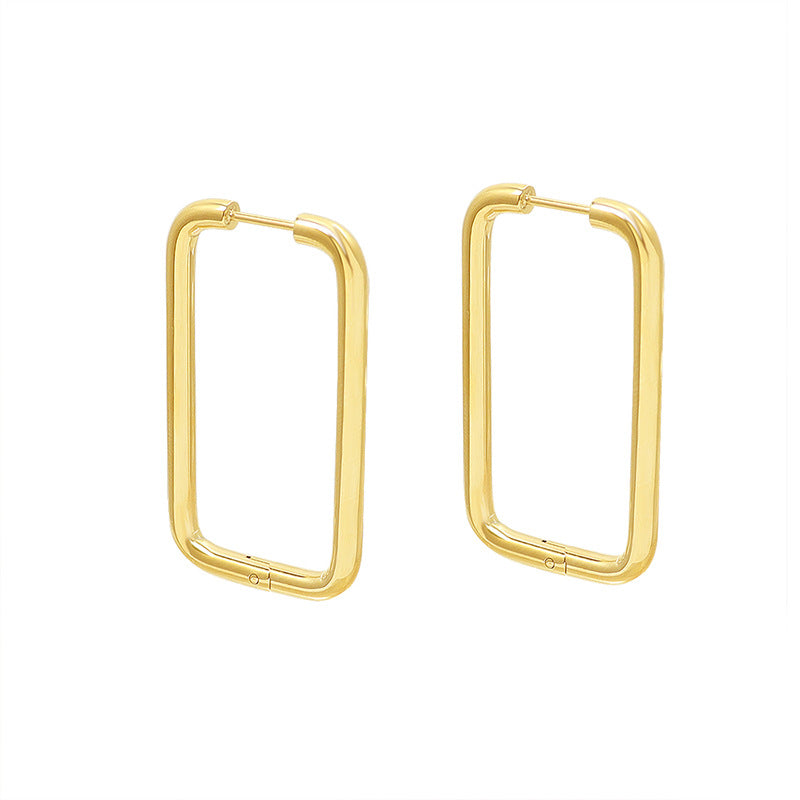 Hot-selling simple plain circle niche design personalized fashion stud earrings titanium steel plated 18k gold earrings manufacturers wholesale