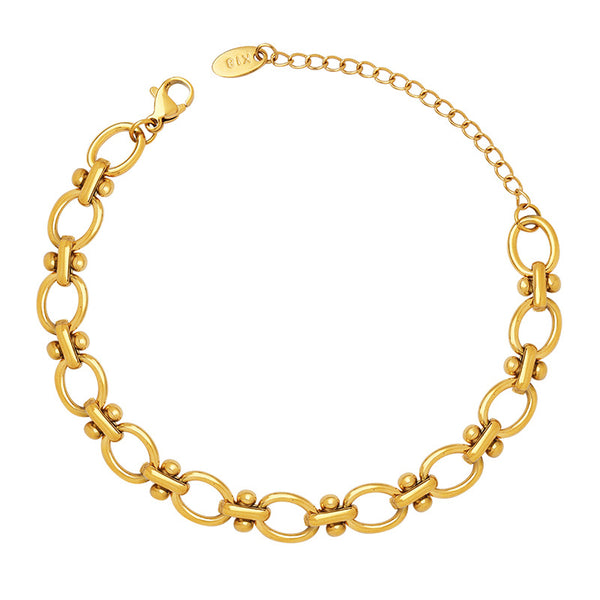 Stylish and simple temperament thick chain couple bracelet jewelry titanium steel 18k gold, splicing bracelet jewelry 99