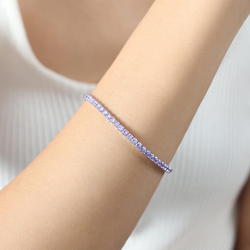 New high-end light luxury full of zircon niche design titanium steel gold-plated personalized bracelet women's jewelry wholesale