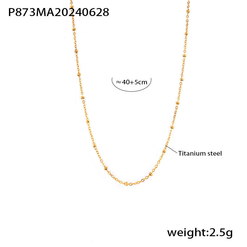Hollow plaid love pendant necklace stainless steel plated 18K real gold stacked chic wind collarbone chain women