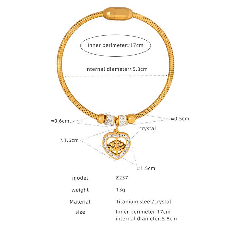New versatile personality pendant, jewelry, magnetic attraction femininity, electroplating does not fade, titanium steel bracelet jewelry wholesale
