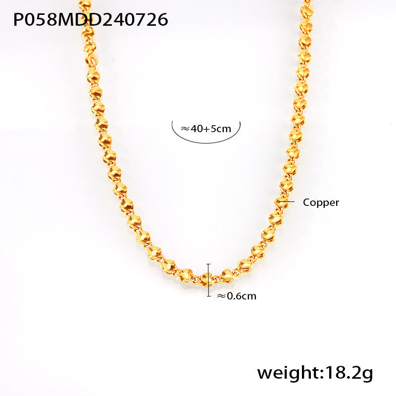 18k gold-plated hollow love woven bracelet necklace copper material does not fade simple set