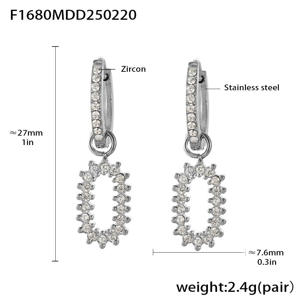 Fashion light luxury butterfly zircon pendant earrings, new hot-selling stainless steel non-fading exquisite earrings collection 99