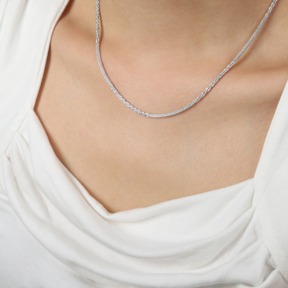 New personalized simple niche design titanium steel gold-plated texture twist necklace bracelet set jewelry female pp