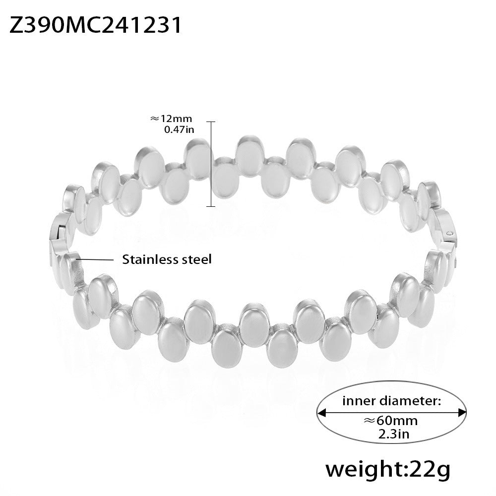 Light Luxury Minimalist Ring Diamond Zircon Bracelet Combination Titanium Steel Plated 18K Real Gold Bracelet