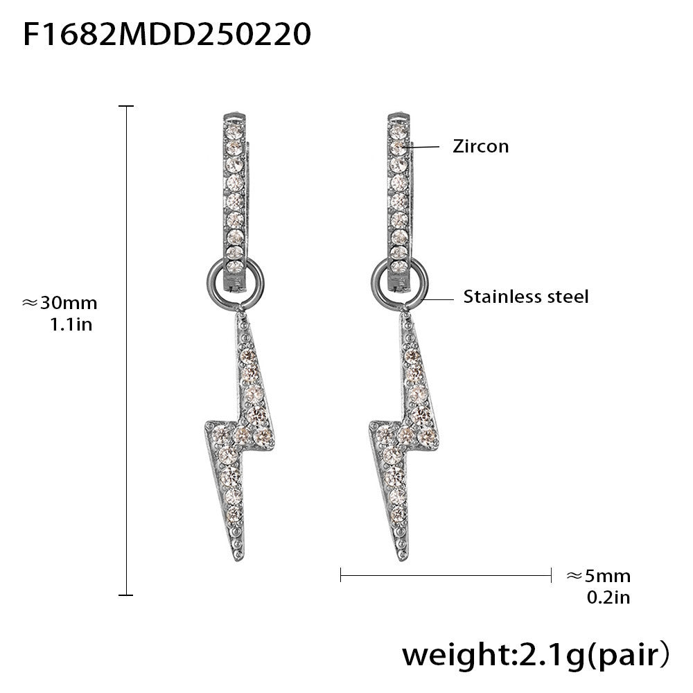 Fashion light luxury butterfly zircon pendant earrings, new hot-selling stainless steel non-fading exquisite earrings collection 99