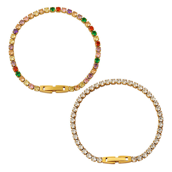Hot-selling popular light luxury does not fade colorful diamond-encrusted zircon bracelet personalized versatile jewelry women 99