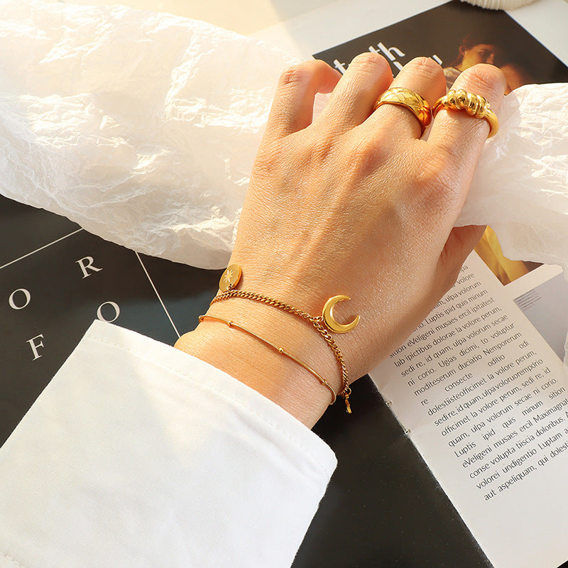Cold ins wind niche design fashion stars moon sun bracelet necklace set E147-P690pp