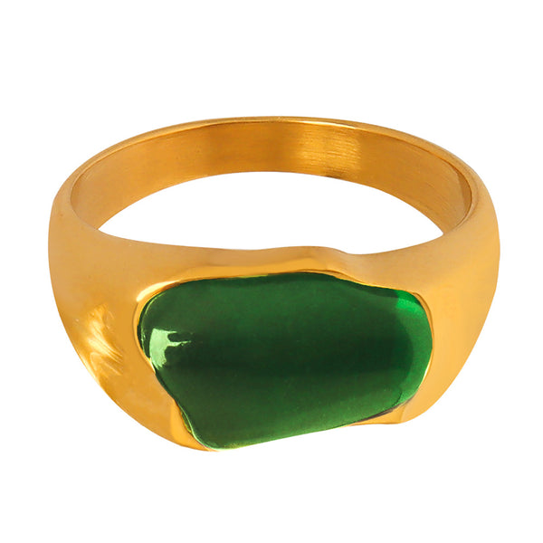 New retro light luxury niche design temperament irregular stainless steel women's ring simple personalized jewelry women