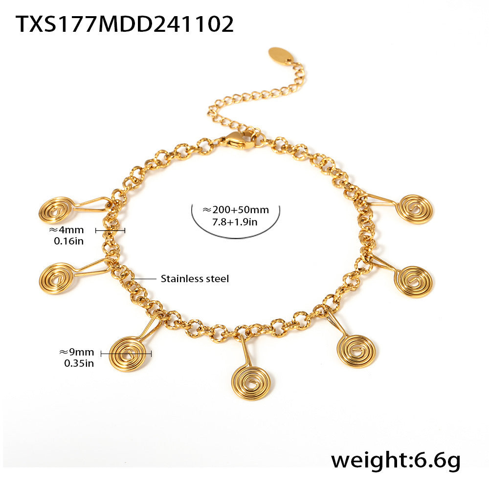 Creative stainless steel thread question mark, fringed earrings, necklace, anklet set, new ins style jewelry wholesale