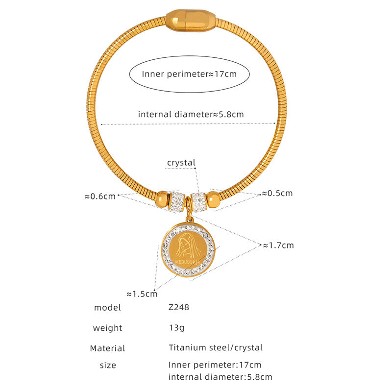 New versatile personality pendant, jewelry, magnetic attraction femininity, electroplating does not fade, titanium steel bracelet jewelry wholesale