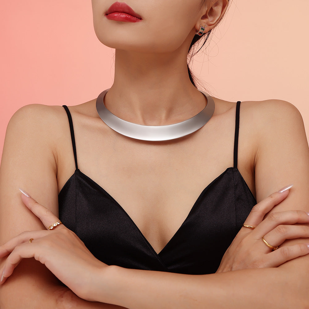 Street punk Internet celebrity collar stainless steel trend exaggerated opening collar jewelry spot wholesale jewelry pp