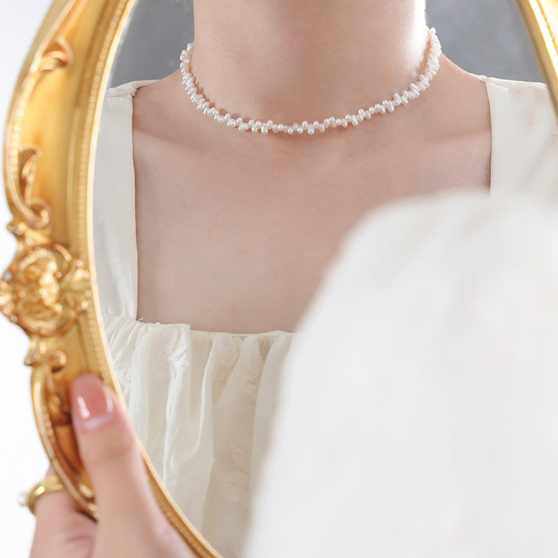 Cold wind niche highlight imitation pearl chain gentle wind necklace versatile sweet elegant jewelry women