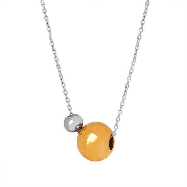 Unique personality, niche elegance, fashion, geometric beaded design chain, simple and versatile titanium steel gold-plated sweater chain