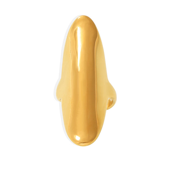 Irregular long texture fine polished open ring source factory small order quick return stainless steel ring jewelry women pp