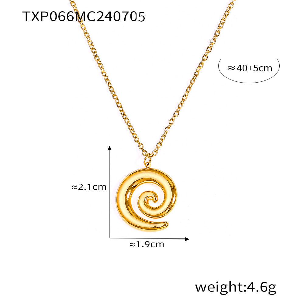 Elegant and simple personality, niche spiral shape jewelry, line twist design, titanium steel jewelry set