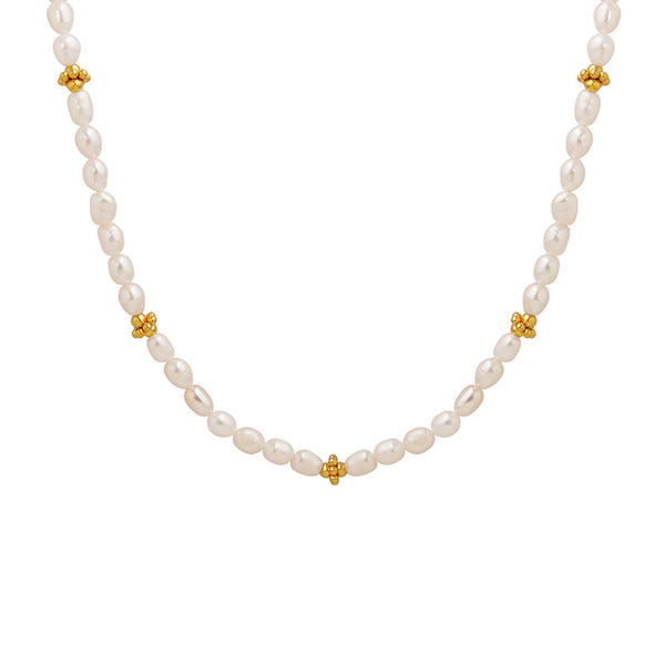 Simple and non-fading fashionable fashionable personalized freshwater pearl gold accessories necklace French trend jewelry