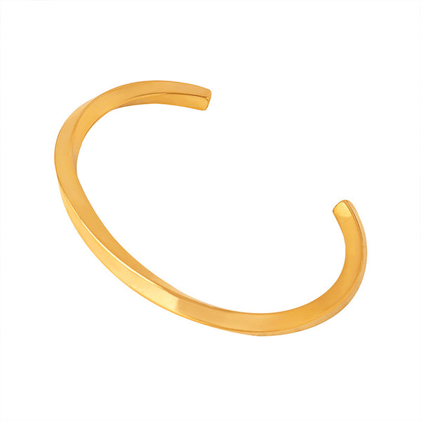 New high-end light luxury fashion titanium steel gold-plated Mobius ring open bracelet versatile jewelry