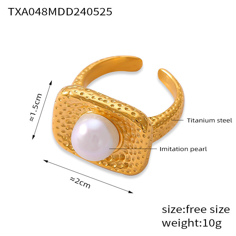 Personality niche polka dot texture design freshwater pearl jewelry temperament elegant titanium steel fashion suit
