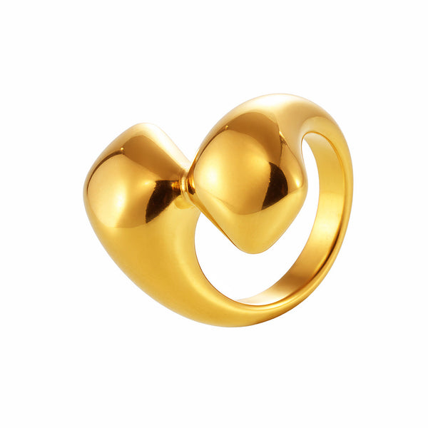 Irregular geometry ring Stainless steel PVD electroplating 18K real gold color-preserving index finger ring Hot-selling 99