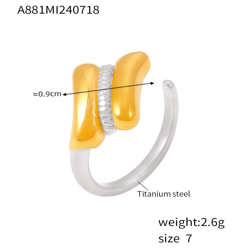 New thread opening ring creative personality design ring titanium steel plated 18k real gold jewelry women pp