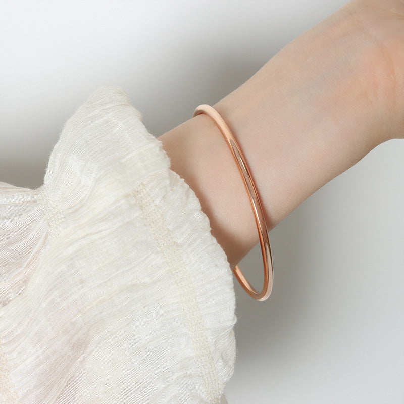 Simple niche design Titanium steel gold-plated plain ring ring bracelet Versatile jewelry women's bracelet 99
