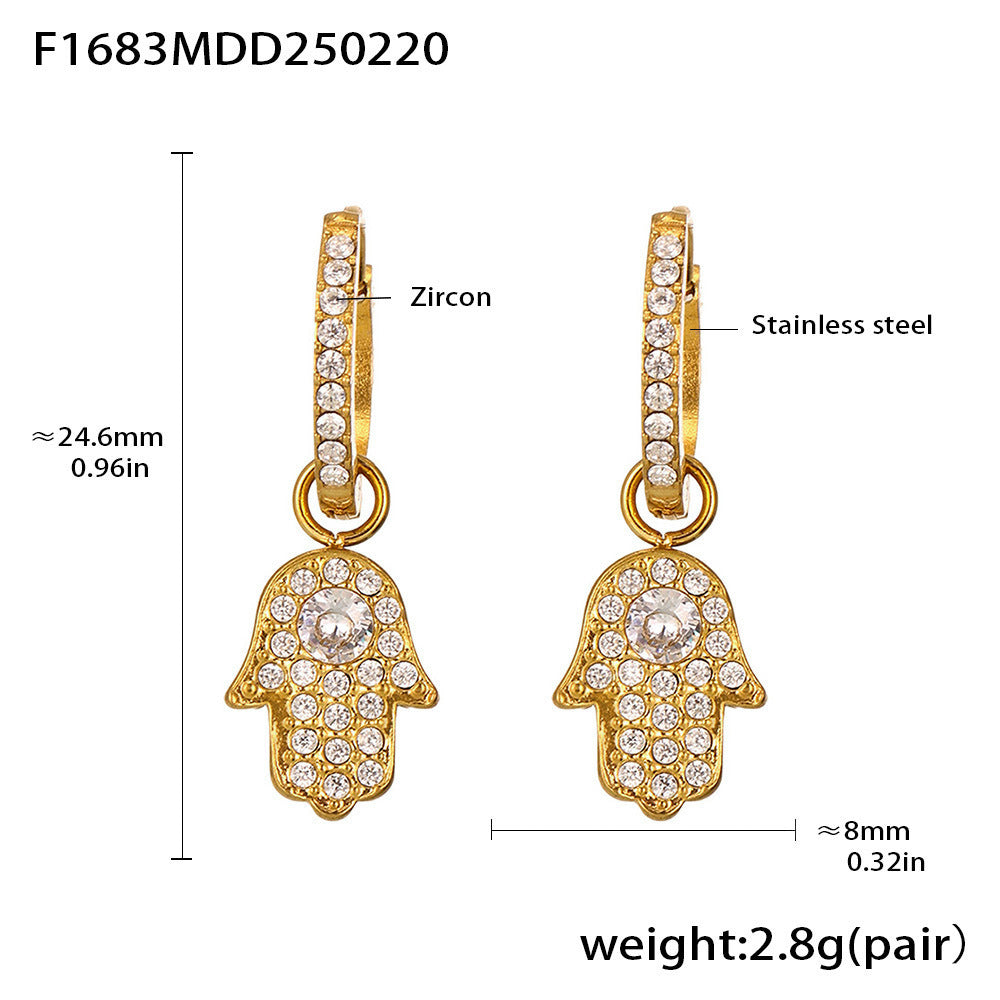 Fashion light luxury butterfly zircon pendant earrings, new hot-selling stainless steel non-fading exquisite earrings collection 99