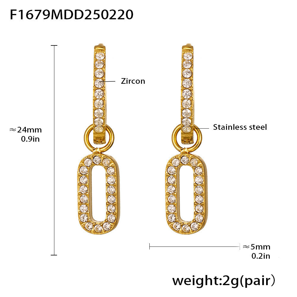 Fashion light luxury butterfly zircon pendant earrings, new hot-selling stainless steel non-fading exquisite earrings collection 99