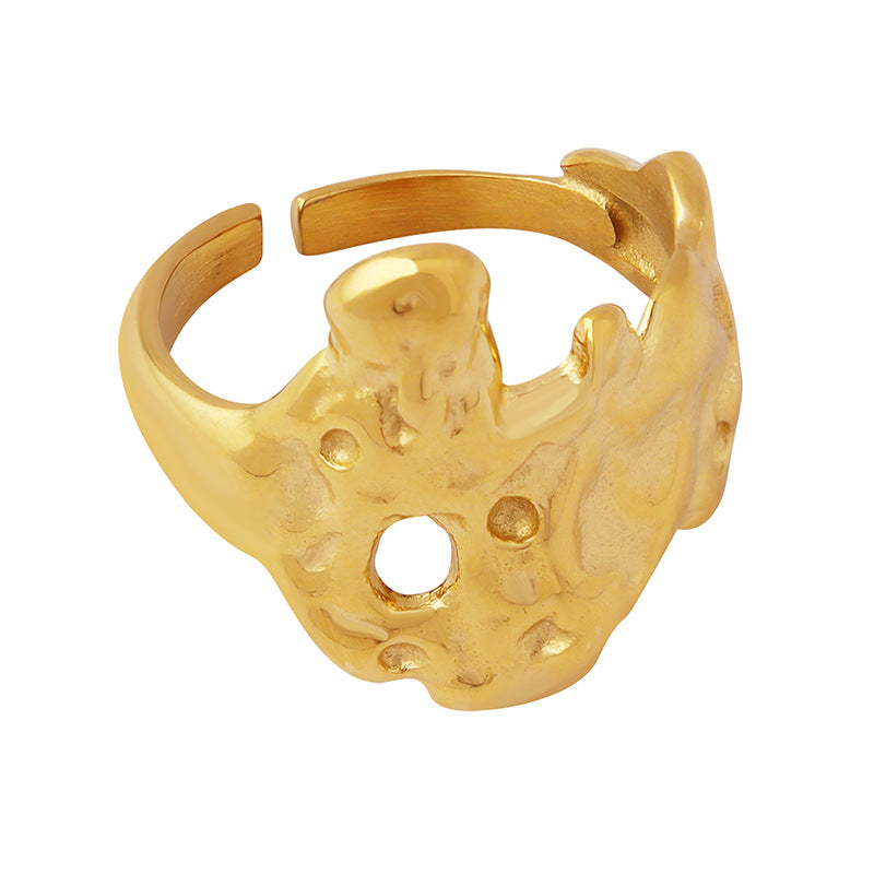Niche design accessories irregular folds water ripples new ring fashion personalized jewelry women pp