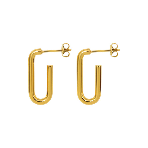 Marka Jewelry earringU Geometric Earrings Stud Earrings Titanium Steel 18k Gold Earrings F456