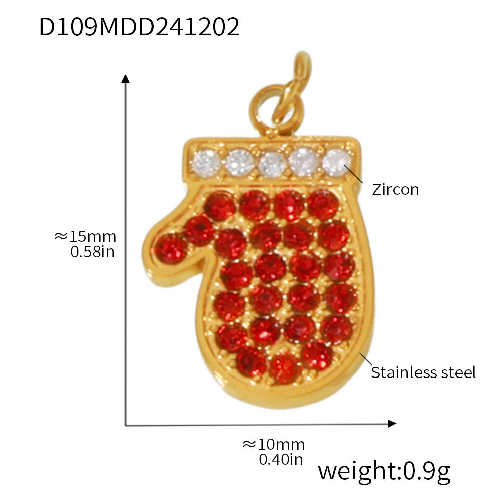 Christmas series titanium steel zircon pendant DIY jewelry cute atmosphere holiday element accessories accessories