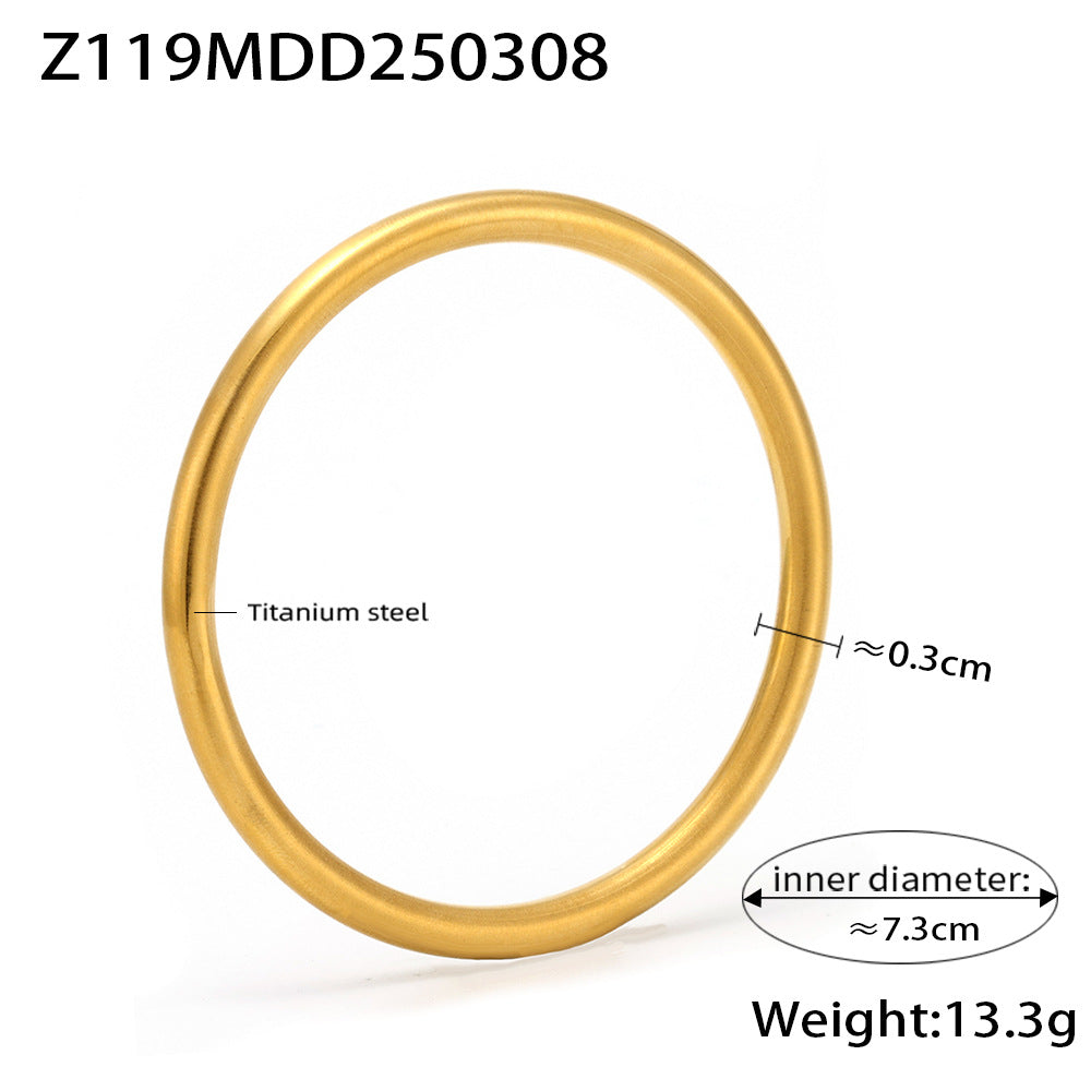 Simple niche design Titanium steel gold-plated plain ring ring bracelet Versatile jewelry women's bracelet 99