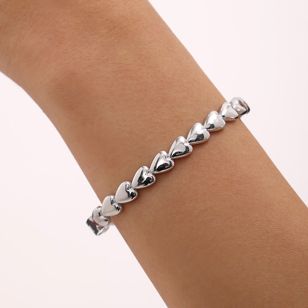 Internet celebrity love bracelet 18K gold plated stainless steel bracelet jewelry light luxury female wholesale pp