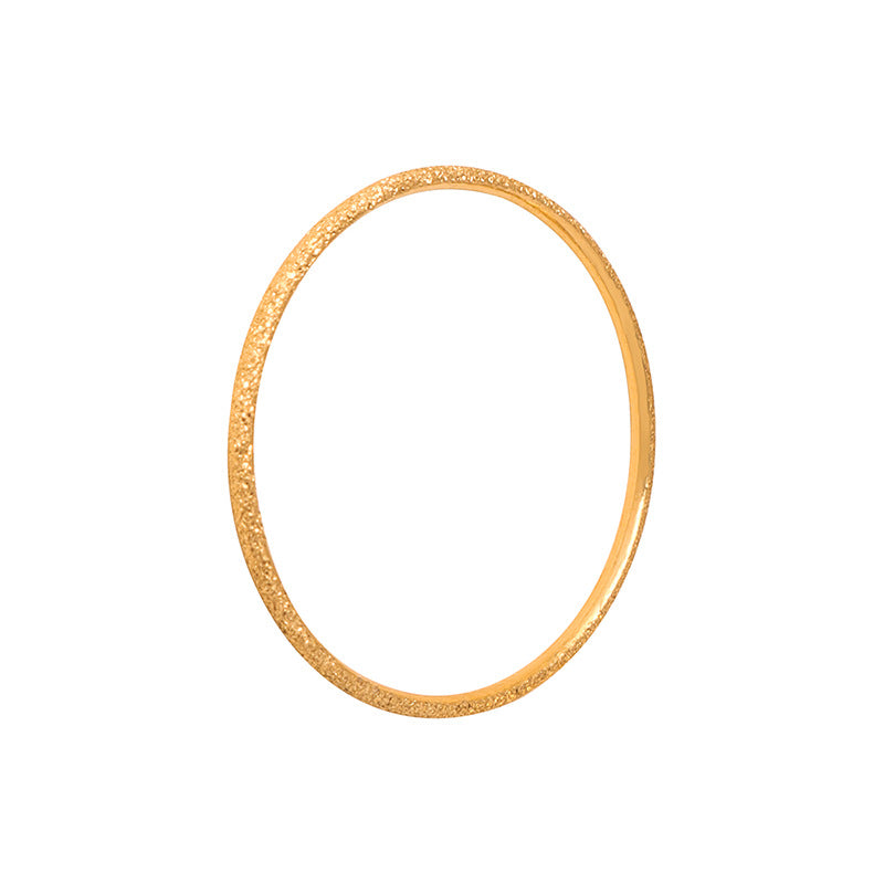 Fashion commuting niche simple versatile geometric shape design sense zircon color shell inlaid titanium steel gold-plated ring pp