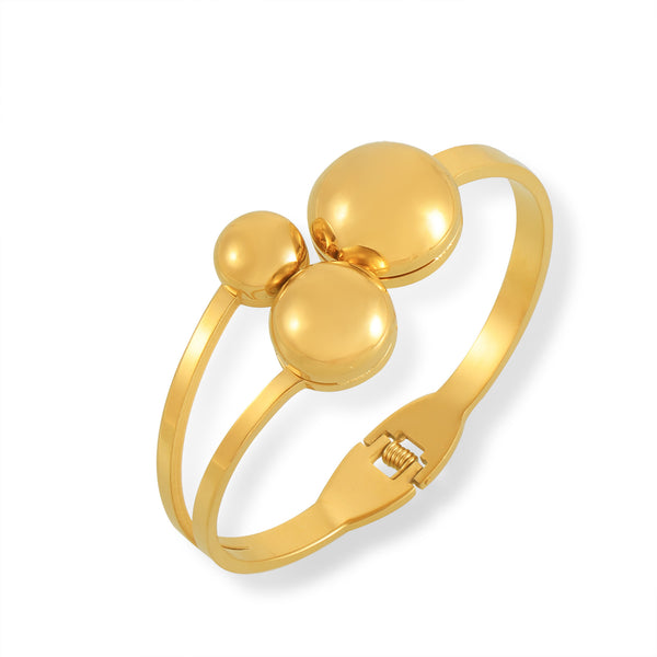 Minimalist style fashion commuter personality niche jewelry ball shape design sense multi-layer titanium steel gold-plated spring bracelet