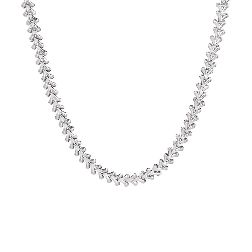 Marka Style Fashion Personality Leaf Necklace Clavicle Chain Bracelet Titanium Steel 18k Gold Jewelry Necklace Set