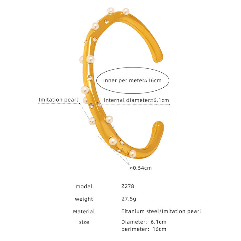 New retro versatile personality simple PVD electroplating 18k real gold non-fading opening bracelet factory wholesale 99