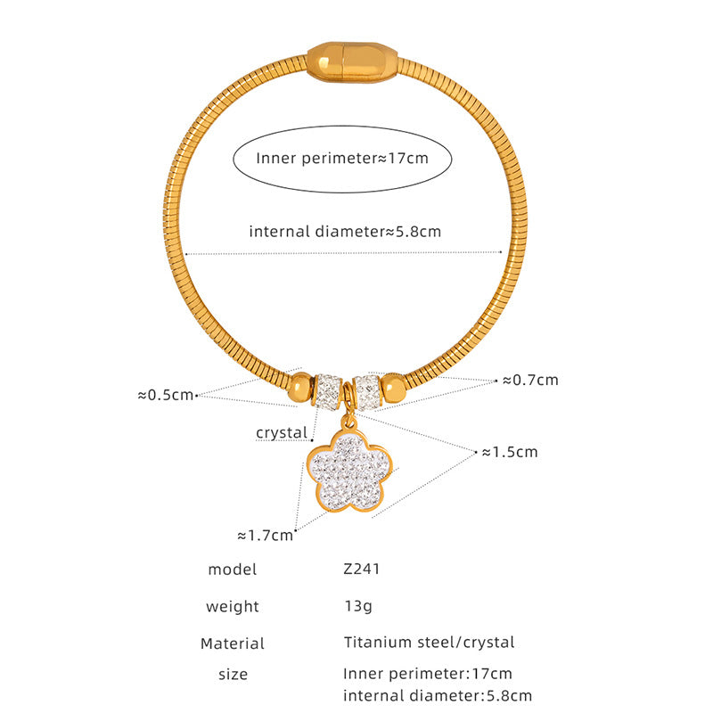 New versatile personality pendant, jewelry, magnetic attraction femininity, electroplating does not fade, titanium steel bracelet jewelry wholesale
