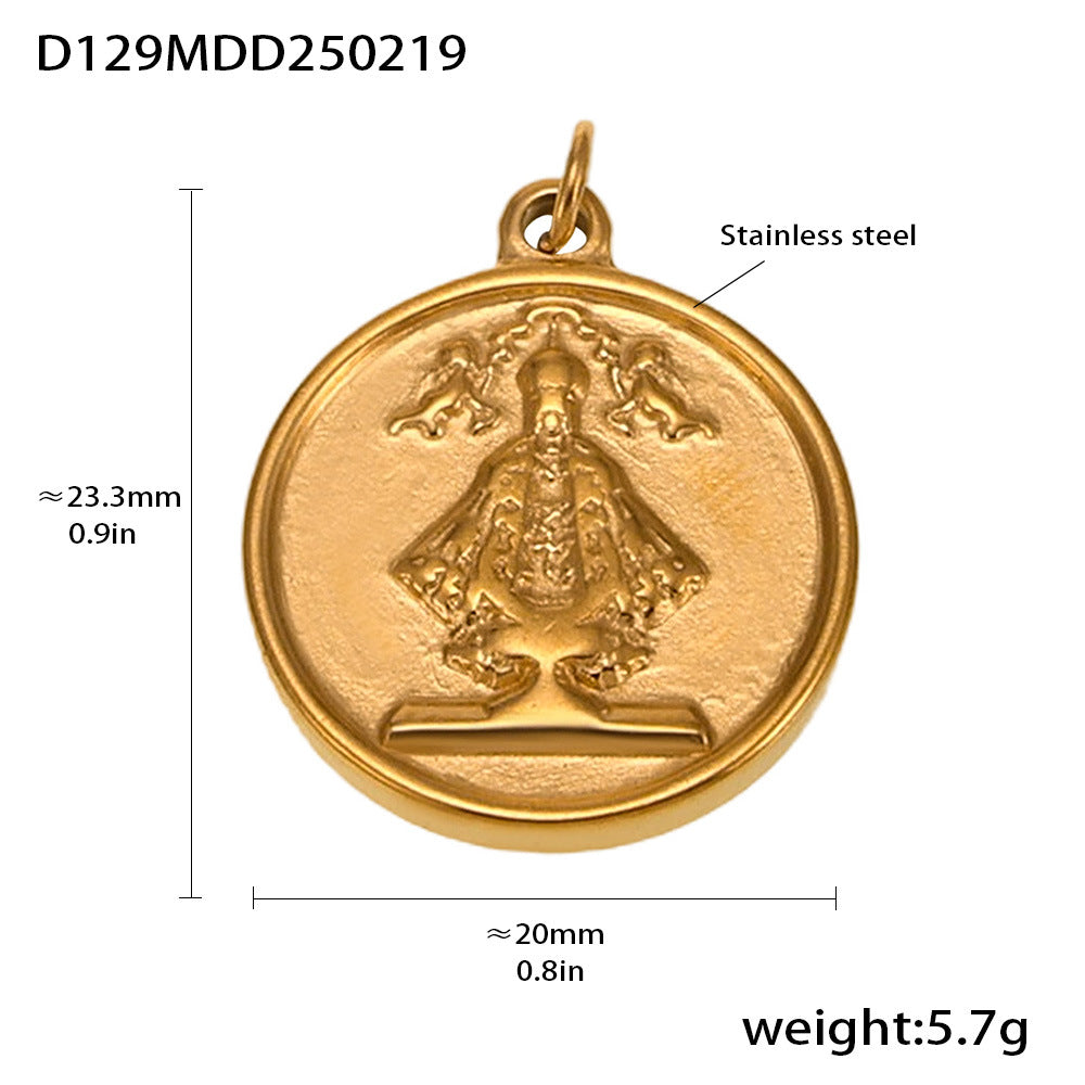 Fashion OL style personalized stainless steel pendant plated with 18k real gold cross-border exclusive for wholesale by popular manufacturers
