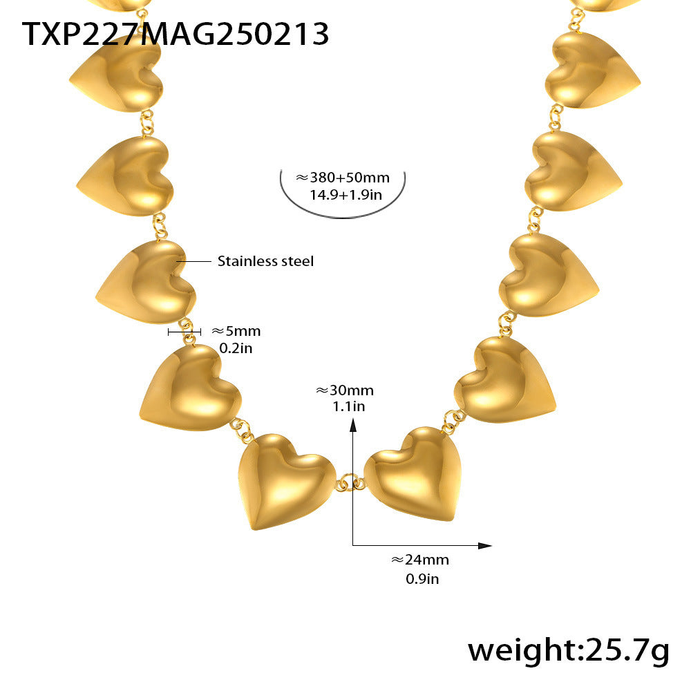 Trendy love splicing chain necklace bracelet set exaggerated fashion jewelry does not fade 99