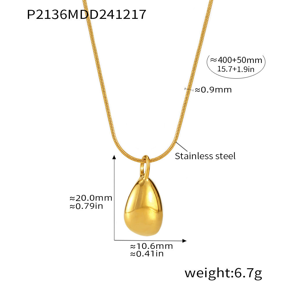 Water Drop Shijia Bead Double Layer Necklace Stainless Steel PVD Electroplating Real Gold Light Luxury Fashion Jewelry Spot