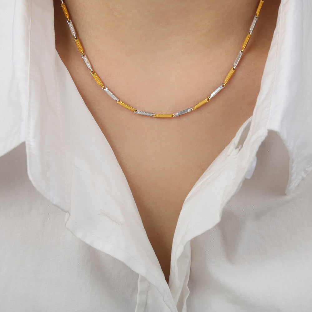 New high-end cold wind niche simple fashion versatile temperament titanium steel gold-plated personalized necklace jewelry