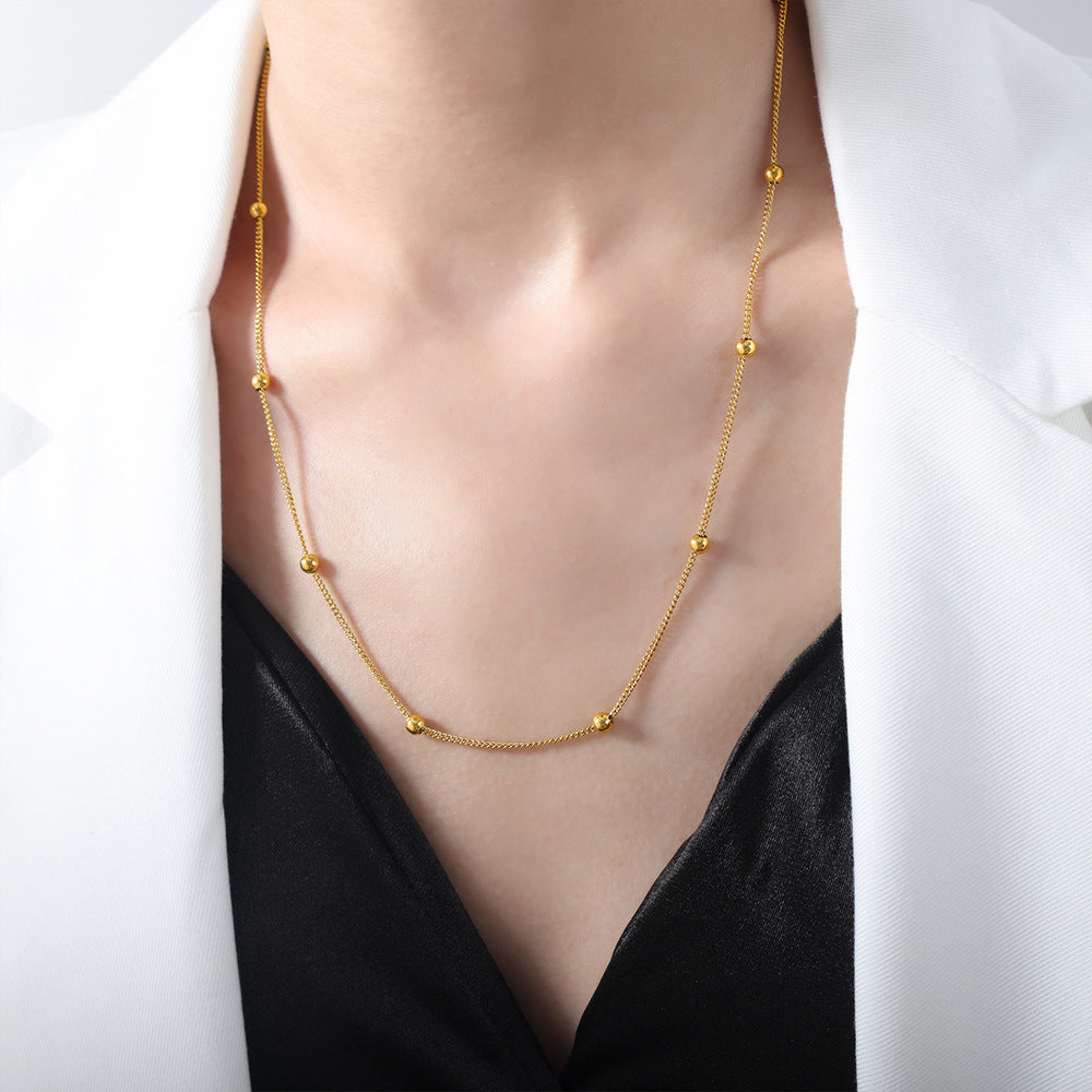 New dopamine handmade beaded freshwater pearl necklace niche light luxury high-end color jewelry women pp