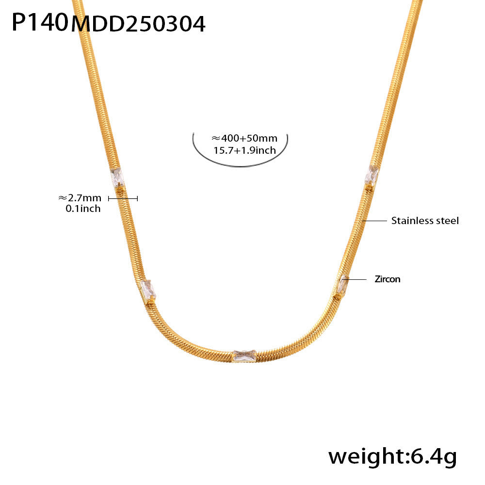 Devil's Eye Zircon Necklace Ring Creative Trend Titanium Steel 18K Electroplating Real Gold Color Retaining Spot Jewelry